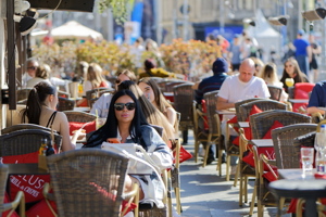 People relaxing at a terrace 2